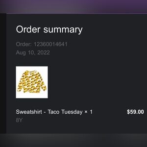 New like condition and Kids Taco Print Sweatshirt - Yellow and White